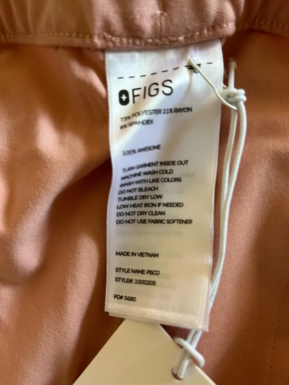 FIGS Pisco Basic Scrub Pants Men's Extra Large Tall Salmon NWT
